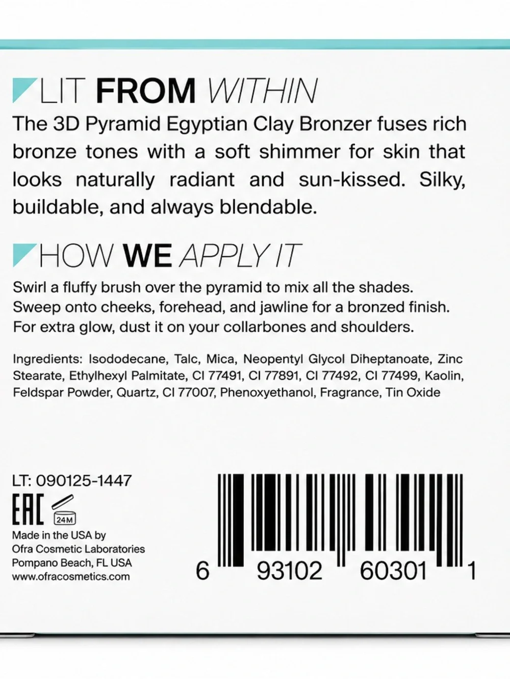 OFRA Egyptian Clay Bronzer 7g Sun Kissed Shimmer Bronzing Powder New in Box